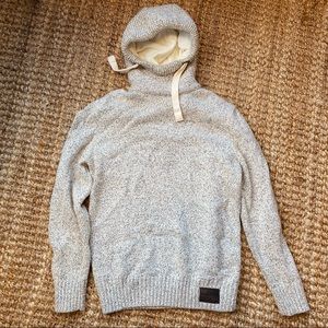 Superdry Stealth Mens Knit Cowl Neck Turtleneck Hoody Sweater - XL (M/L)